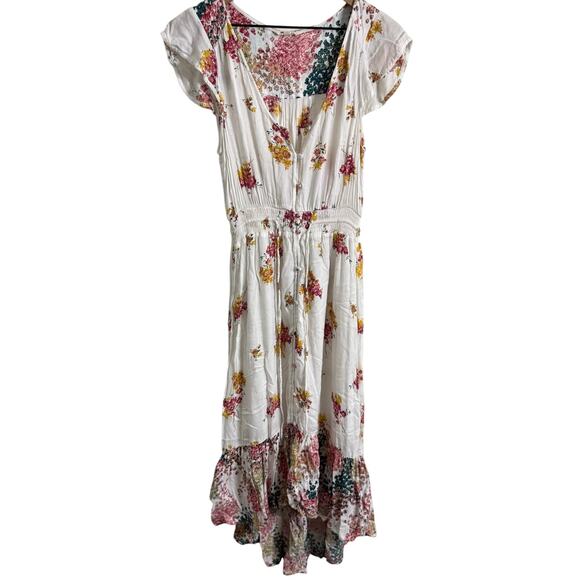 Lucky Brand Felice Floral Print High-Low Midi Dress High Low Size XS - Picture 2 of 10